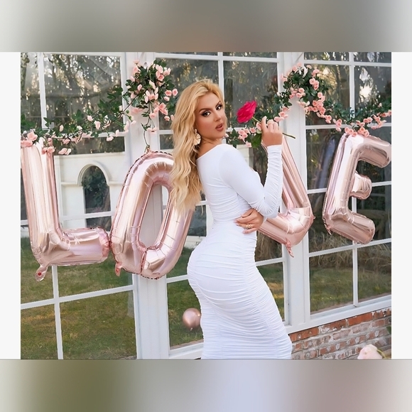 Ruched Bodycon Midi Dress #672 NWOT - Picture 8 of 12